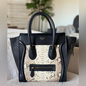 Micro Luggage Handbag Leather & Python